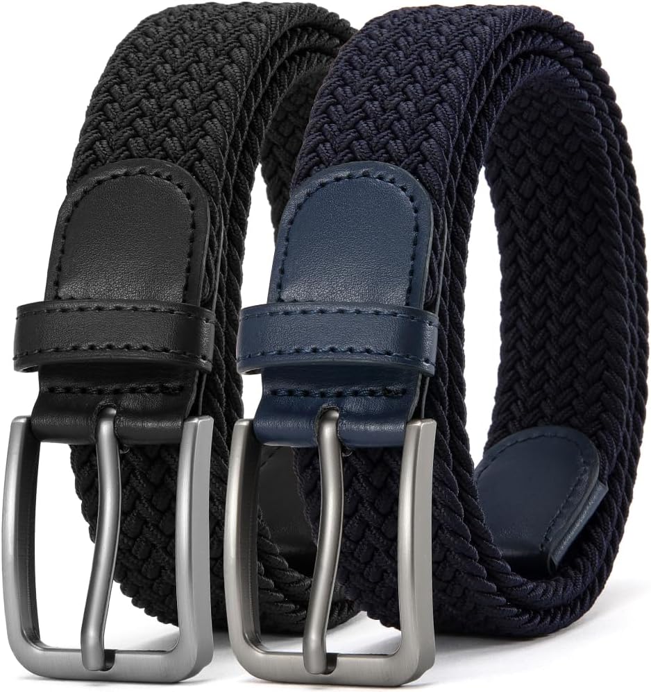 L'AIGLON woven elastic belt (BLACK×NAVY) elastic-braided-belt-in-navy-